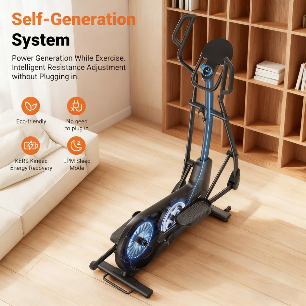 Self-Generating Elliptical Machine for Home with Easy Assembly