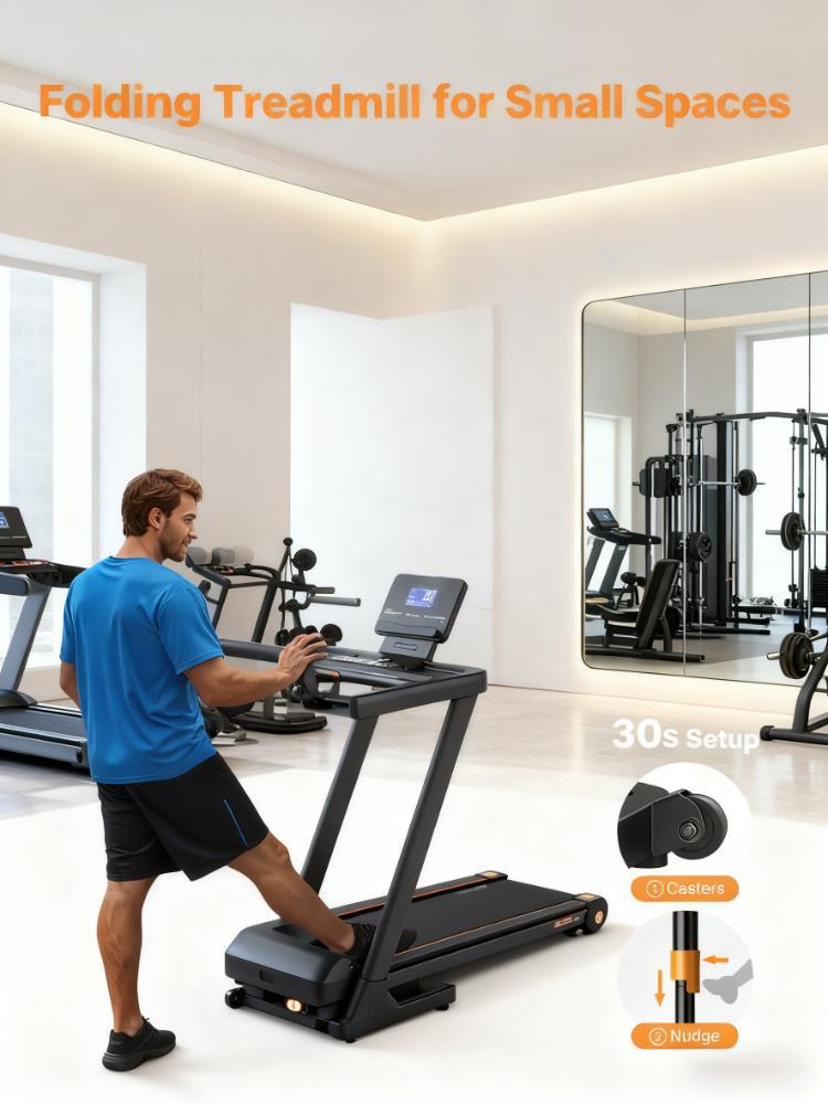 Folding Home Treadmill with 3.5HP Brushless Motor and Multiple Modes