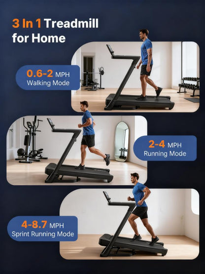 Folding Home Treadmill with 3.5HP Brushless Motor and Multiple Modes