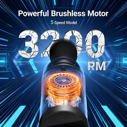 Percussion Massage Gun with 6 Replaceable Heads for Deep Tissue Relief